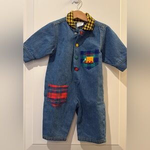 Vintage Kids Hopscotch denim romper